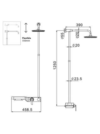 Душевая стойка Gllon SF1201-B