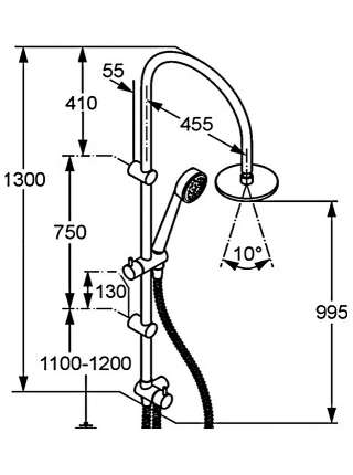 Душевая стойка Kludi Zenta dual shower system 6167705-00