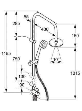 Душевая стойка Kludi Zenta dual shower system 6609105-00