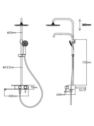 Душевая стойка Gllon SF1602LW