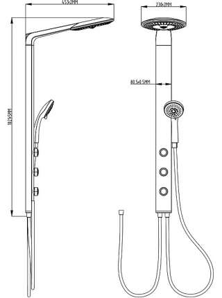 Душевая стойка Gllon GL-SL1301CP