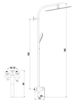 Душевая стойка Lemark Melange LM4960CW