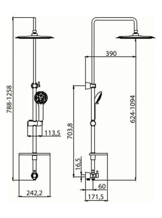 Душевая стойка Lemark LM8802C