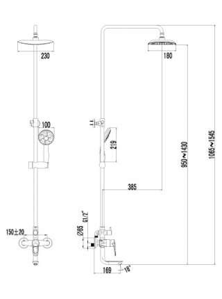 Душевая стойка Lemark Omega LM3162C