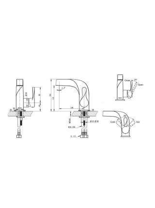 Смеситель Bravat WAVE F174108C для раковины без донного клапана