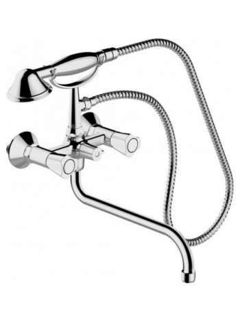 Смеситель Bravat DUO F6133186CP-LB-RUS для ванны с душем излив 300 мм + шланг/душ