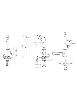 Смеситель Bravat WAVE F774108C для кухни с высоким поворотным изливом