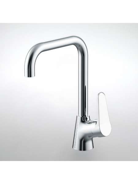 Смеситель Bravat Eco F793147C / F7111147C для кухни с высоким поворотным изливом Eco