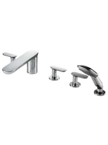 К-кт каскадного смесителя Bravat GINA F565104C-RUS на 5 отв, + шланг/душ хром
