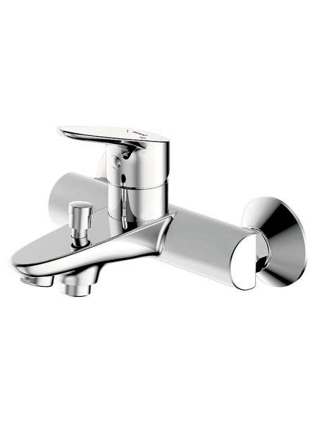 Смеситель Bravat Drop F64898C-B/D244C для ванны с коротким изливом + шланг/душ