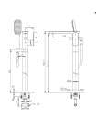 Смеситель напольный Bravat GINA F665104C-B2-RUS + шланг/душ хром