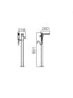 Смеситель напольный Bravat PHILLIS F656101C-B2-RUS + шланг/душ хром