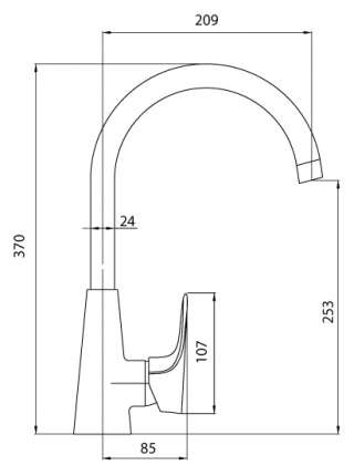 Смеситель Edelform Sienna SN1808 для кухонной мойки