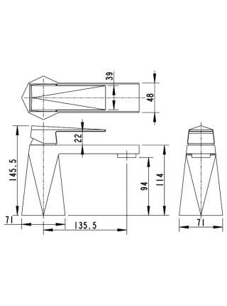 Смеситель Bravat Iceberg F175109C для раковины без донного клапана