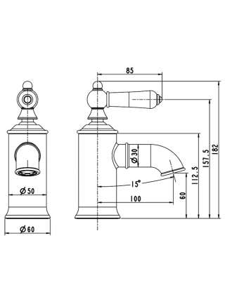 Смеситель Bravat Art F175109C для раковины без донного клапана
