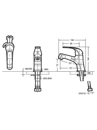 Смеситель Bravat FIT 7F1135188CP-RUS для раковины без донного клапана