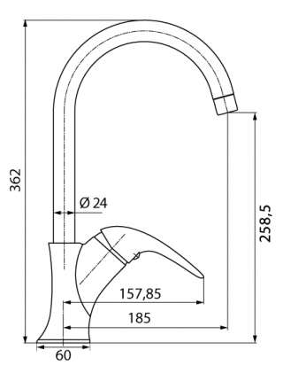 Смеситель Edelform Malva VL1808 для кухонной мойки