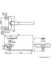 Смеситель Bravat Line F65299C-1L для ванны с душем излив 300 мм