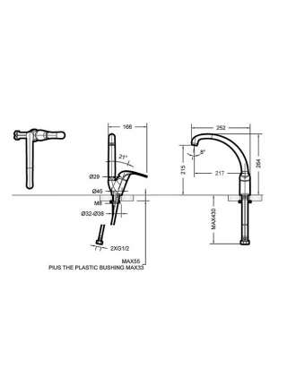 Смеситель Bravat FIT 7F7135188CP-1-RUS для кухни с высоким поворотным изливом
