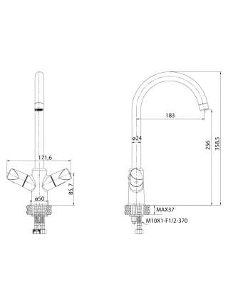 Смеситель Edelform Dega DU2808 для кухонной мойки