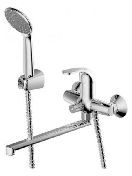 Смеситель Bravat FIT 7F6135188CP-LB-RUS для ванны с душем излив 300 мм + шланг/душ