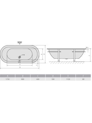 Акриловая ванна Alpen Matrix C 175x80