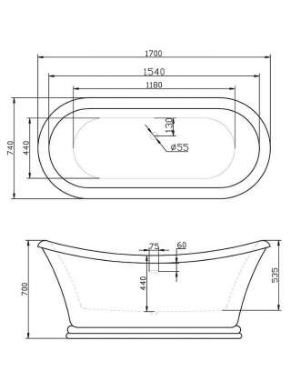 Акриловая ванна BelBagno BB09