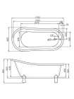 Акриловая ванна BelBagno BB04-BRN/BIA бронза
