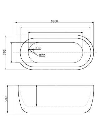 Акриловая ванна BelBagno BB11-1800-L