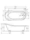 Акриловая ванна BelBagno BB04-ROS