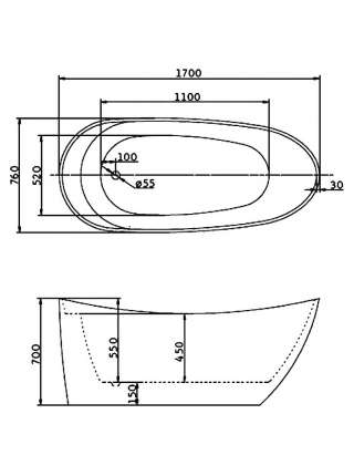 Акриловая ванна BelBagno BB25