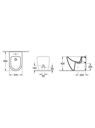 Биде напольное Villeroy & Boch Subway 2.0 5401 00 01 alpin