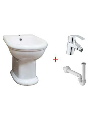 Комплект Биде напольное BelBagno Gala BB1078B + Смеситель Grohe Eurosmart 32929002 для биде + Сифон для биде Geberit 151.108.11.1