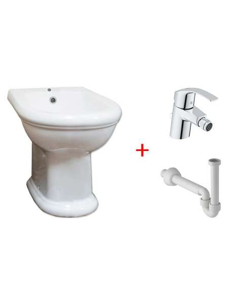 Комплект Биде напольное BelBagno Gala BB1078B + Смеситель Grohe Eurosmart 32929002 для биде + Сифон для биде Geberit 151.108.11.1