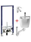 Комплект Биде подвесное BelBagno Alpina + Система инсталляции для биде Geberit Duofix 111.520.00.1 + Смеситель Grohe Eurosmart 32929002 для биде + Си