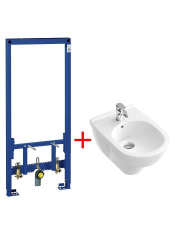Комплект Биде подвесное Villeroy & Boch O'Novo 5460 0001 alpin + Система инсталляции для биде Grohe Rapid SL 38553001