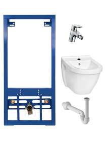 Комплект Биде подвесное VitrA S50 5324B003 + Система инсталляции для биде Cersanit Link P-IN-BI-LINK + Смеситель Hansgrohe Focus E2 31920000 для биде