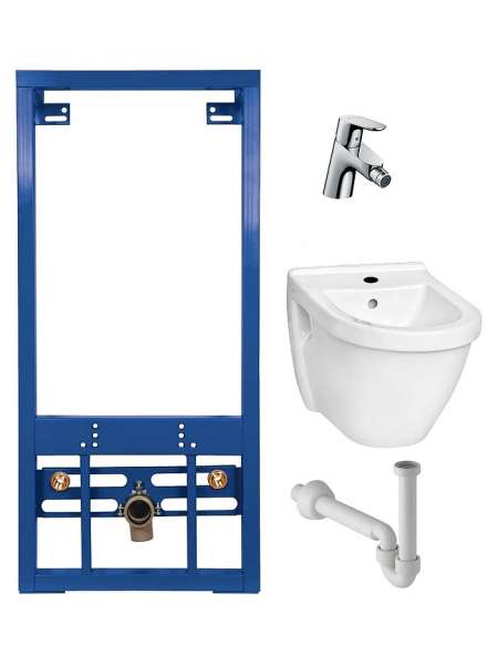 Комплект Биде подвесное VitrA S50 5324B003 + Система инсталляции для биде Cersanit Link P-IN-BI-LINK + Смеситель Hansgrohe Focus E2 31920000 для биде