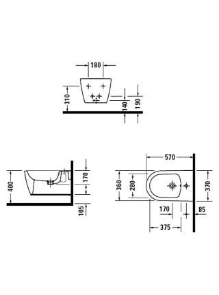 Биде подвесное Duravit ME by Starck 228815
