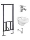 Комплект Биде подвесное Jacob Delafon Patio E4189 + Инсталляция VitrA 780-5820 + Смеситель Jacob Delafon July E16028-4-CP + Сифон Geberit 151.108.11.1