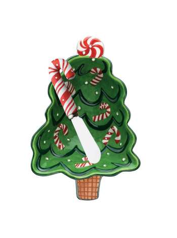 Блюдо для закусок и нож Candy, 2 предмета, керамика, декор, серия Кухонные аксессуары, Boston