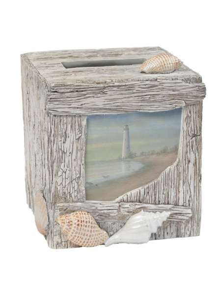 Бокс для салфеток (салфетница), 19 см, полистоун, мультиколор, серия At The Beach, Creative Bath