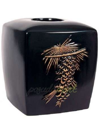 Бокс для салфеток Asian Pine, 16 см, керамика, черный, серия Салфетницы, Blonder Home