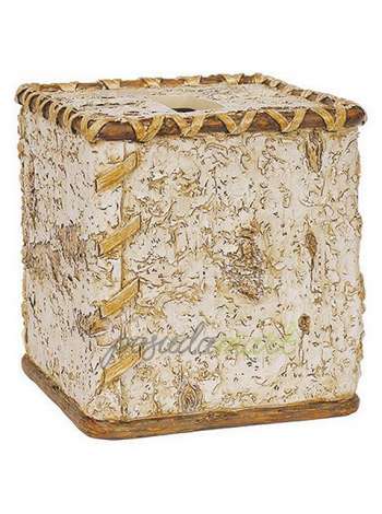 Бокс для салфеток Birch Bark by Woolrich, 15.1 см, полистоун, декор, серия Салфетницы, Blonder Home