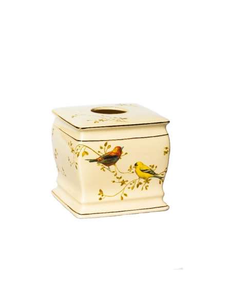 Бокс для салфеток, 20 см, керамика, мультиколор, серия Gilded Birds, Avanti