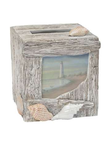 Бокс для салфеток (салфетница), 19 см, полистоун, мультиколор, серия At The Beach, Creative Bath