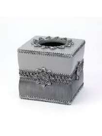 Бокс для салфеток, 14.5 см, полистоун, серый, серия Braided Medallion Silver, Avanti