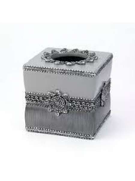 Бокс для салфеток, 14.5 см, полистоун, серый, серия Braided Medallion Silver, Avanti