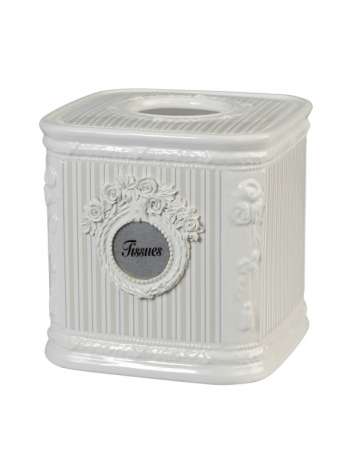 Бокс для салфеток (салфетница), 15 см, керамика, кремовый, серия Can Can, Creative Bath
