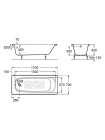 Комплект Чугунная ванна Roca Continental 21291100R (170х70) + Ножки Roca 600224 универсальные 